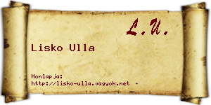 Lisko Ulla névjegykártya